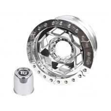 17" Aluminum Beadlock Wheel, (8 on 170mm w/ 4.25" BS), Clear Satin Segmented Ring